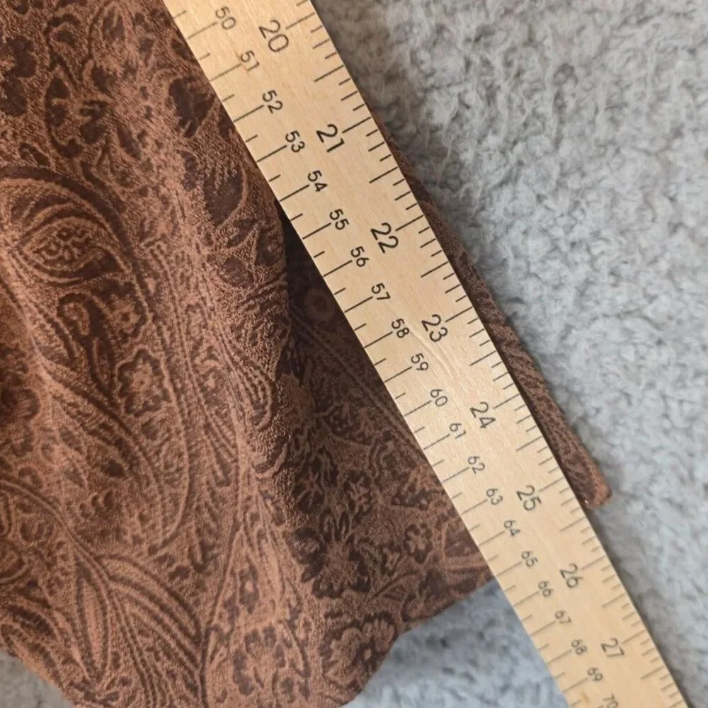 Danny and Nicole Jacket 30W Brown Textured Print Clear Beaded Collar Lined